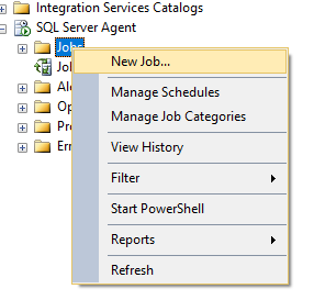ایجاد job در sql server