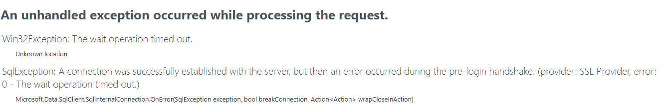 خطای The wait operation timed out.