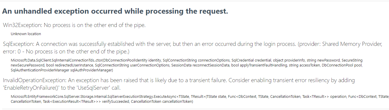 دلیل خطای a connection was succefully