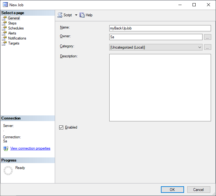 ایجاد وظیفه در sql server