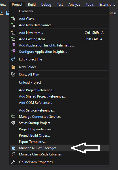 نصب پکیج از nuget