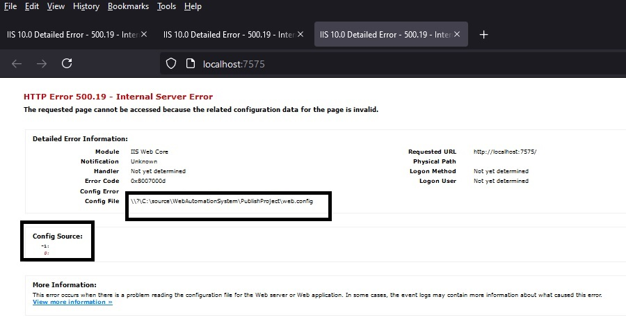 خطای Internal server error