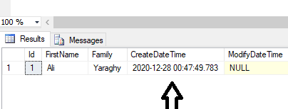 ذخیره اطلاعات در جدول در sql server