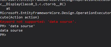 keyword not supported in entity framework