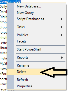 حذف دیتابیس در sql server
