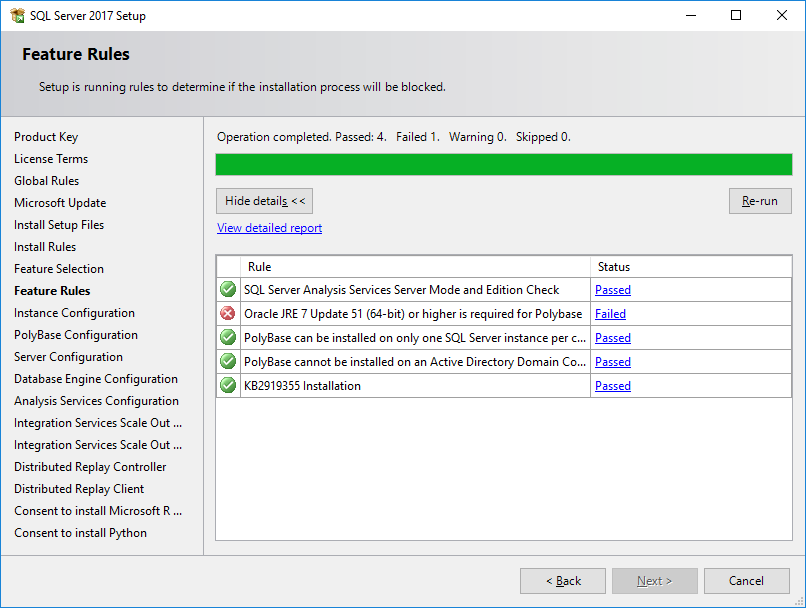 خطا در نصب sql server
