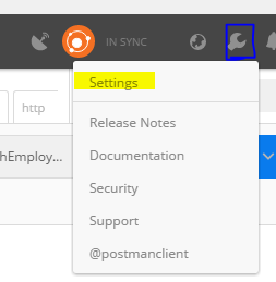 postman setting