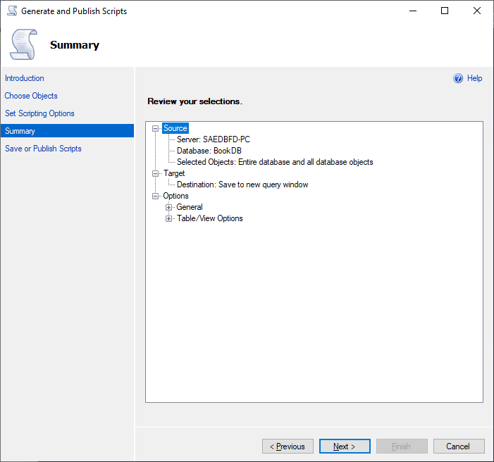 sql server database scripts