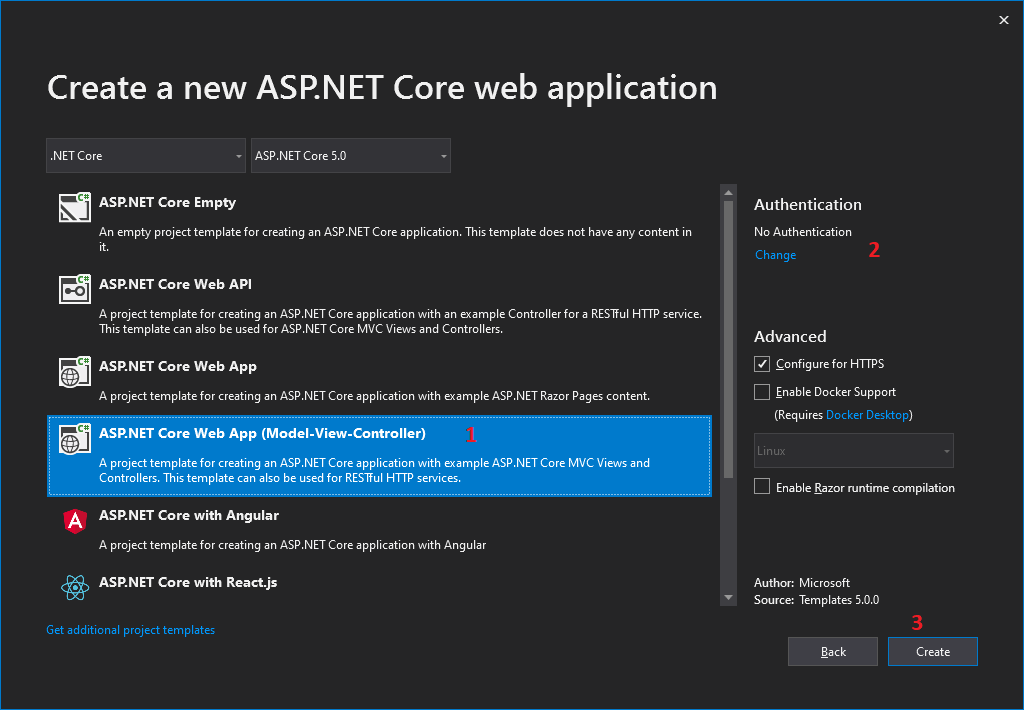 تعریف پروژه Asp.net Core