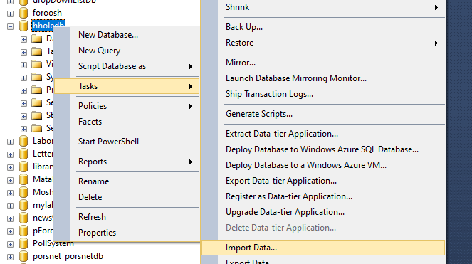 import data