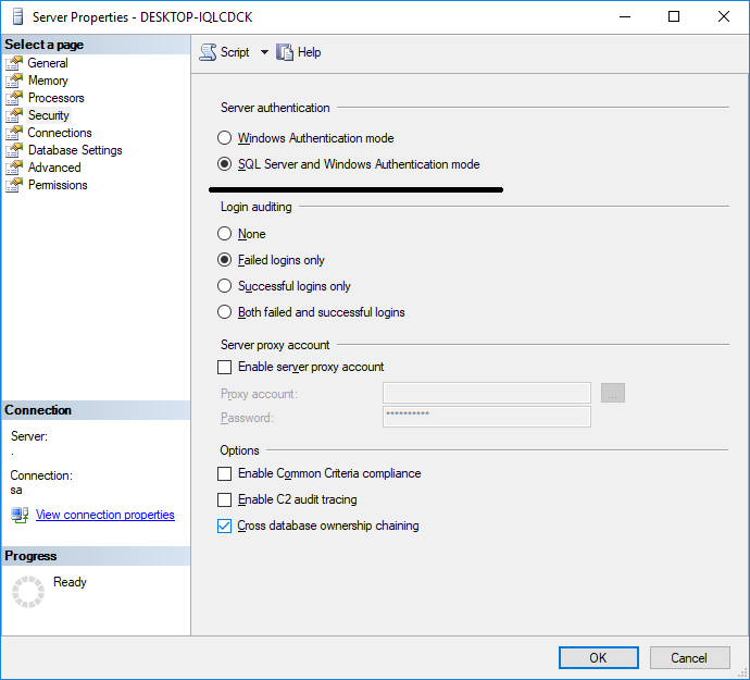 لاگین در sql server با windows authentication