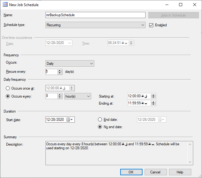schedule in sql server
